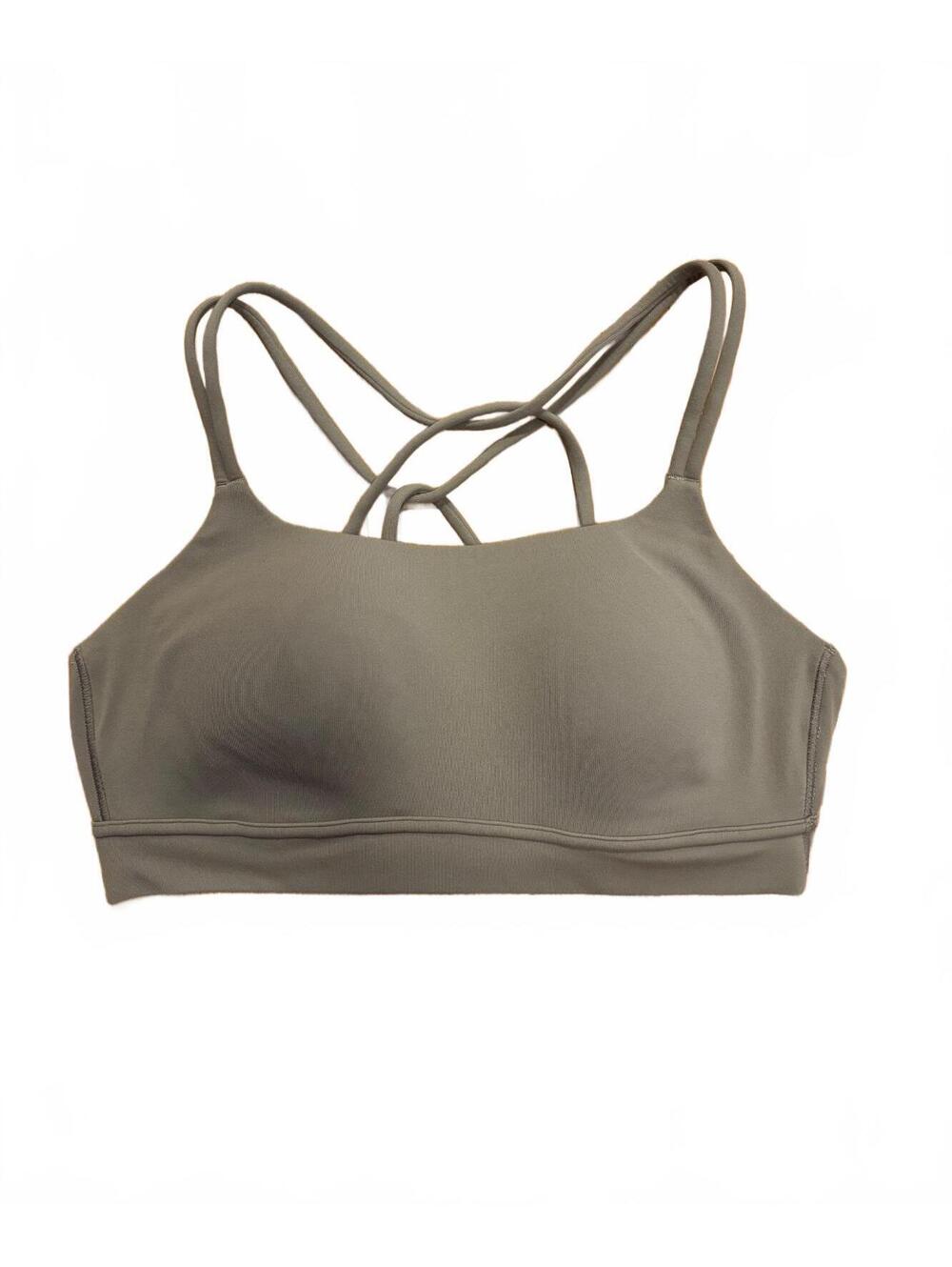 Athleta Perfect Storm Women's Size Small Tan Strappy Sports Bra